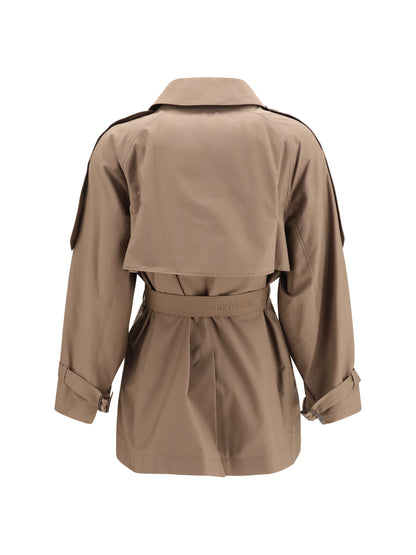 Max Mara The Cube Short water repellent twill Trench Coat - Dark Gold