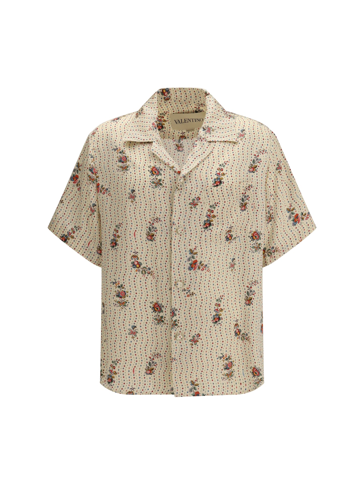 VALENTINO Papier Floral print silk bowling Shirt