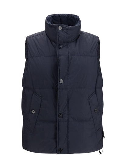 Stone Island Crinkle Reps NY Padded Vest - Navy Blue