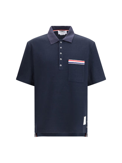 THOM BROWNE Short-sleeve Polo with chest pocket