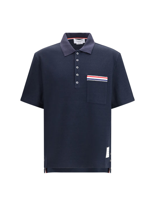 THOM BROWNE Short-sleeve Polo with chest pocket