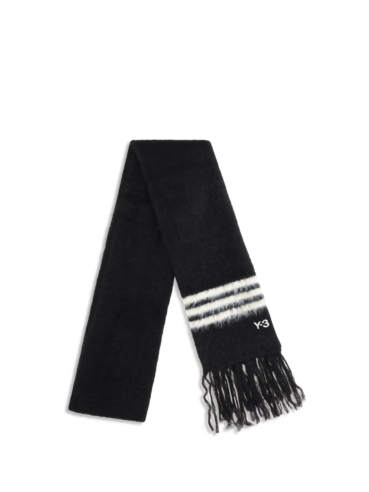 Y-3 Brushed fringed Scarf - Black
