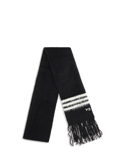 Y-3 Brushed fringed Scarf - Black