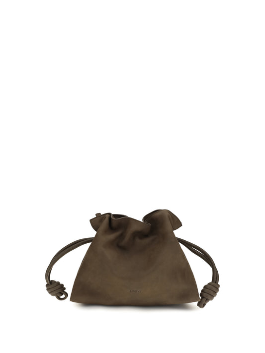LOEWE Medium Flamenco Clutch in garnet nubuck