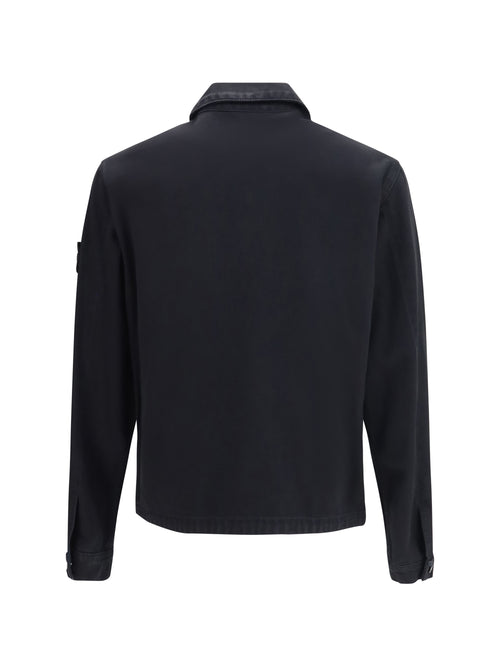 Stone Island Cotton Biker Jacket - Black