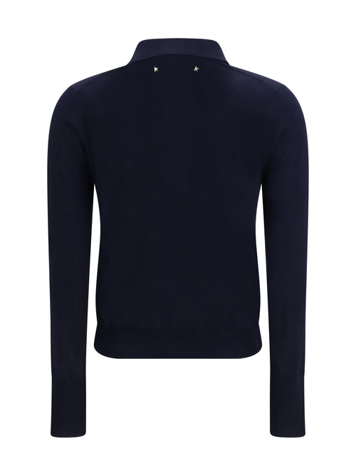 Golden Goose Long sleeve merino wool Polo - Navy