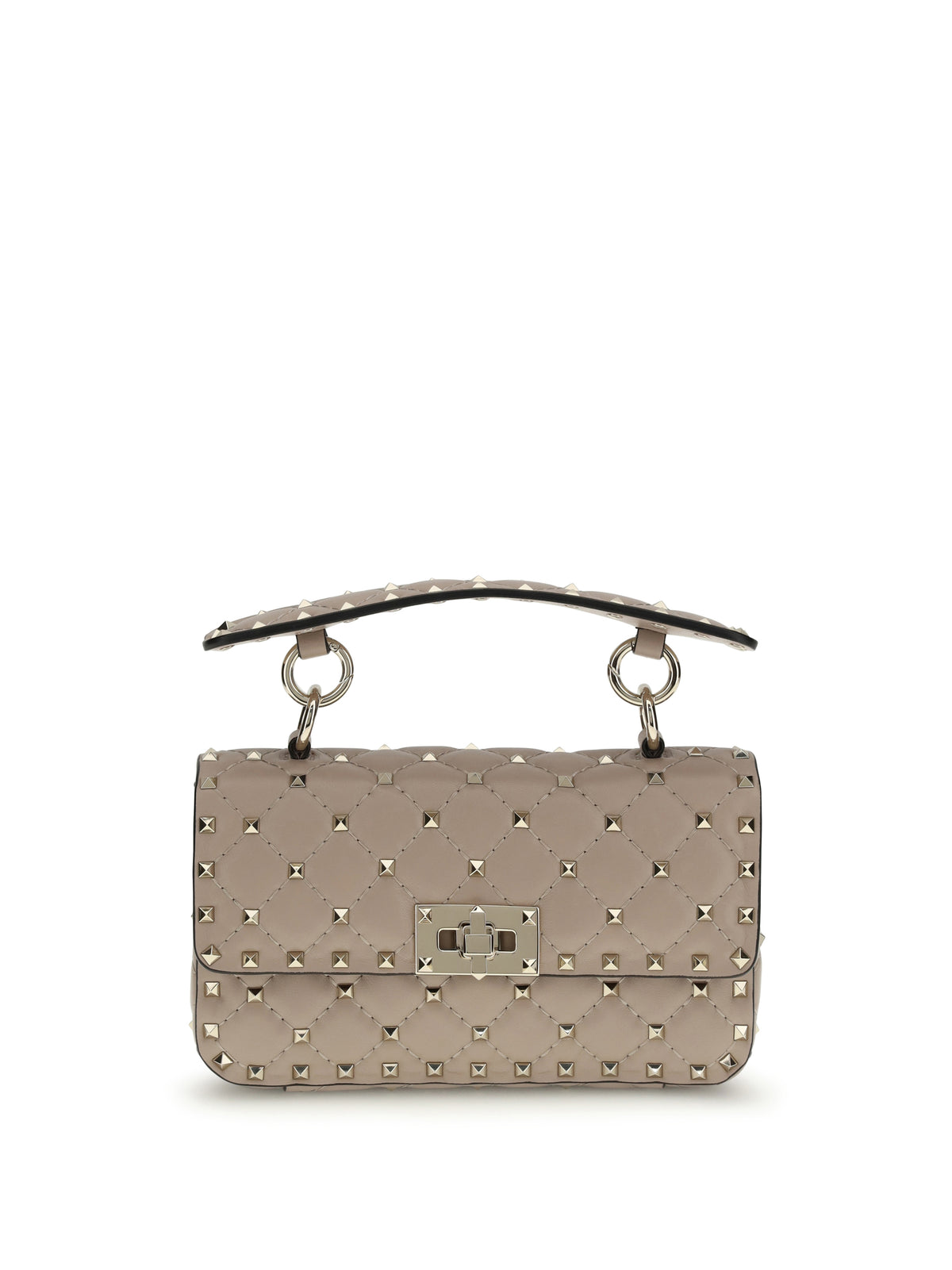 Valentino Garavani Rockstud Spike mini Top Handle Bag in nappa - Poudre