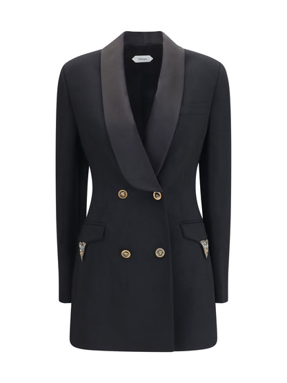 Versace Wool double breasted Blazer - Black