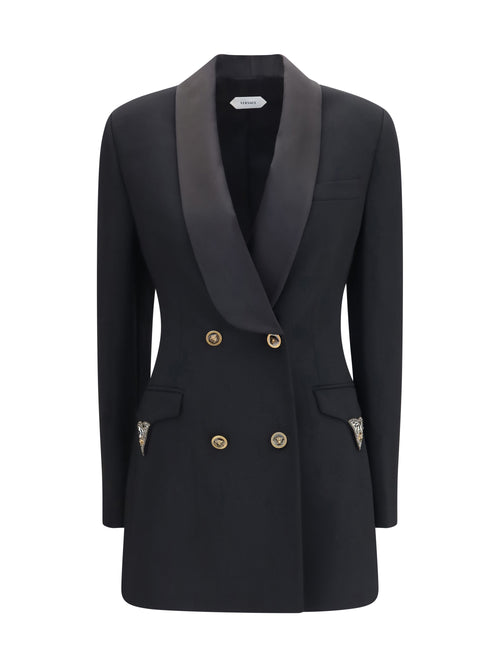 Versace Wool double breasted Blazer - Black