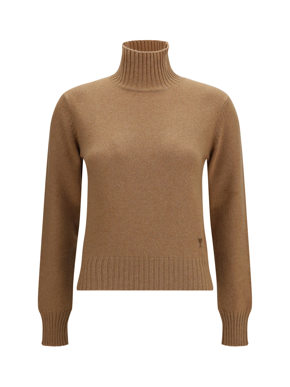 Ami Paris Ami De Coeur Turtleneck Sweater - Camel