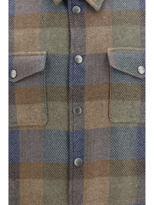Etro Wool and cashmere check Shirt - Var. Multicolor  F.Do Green