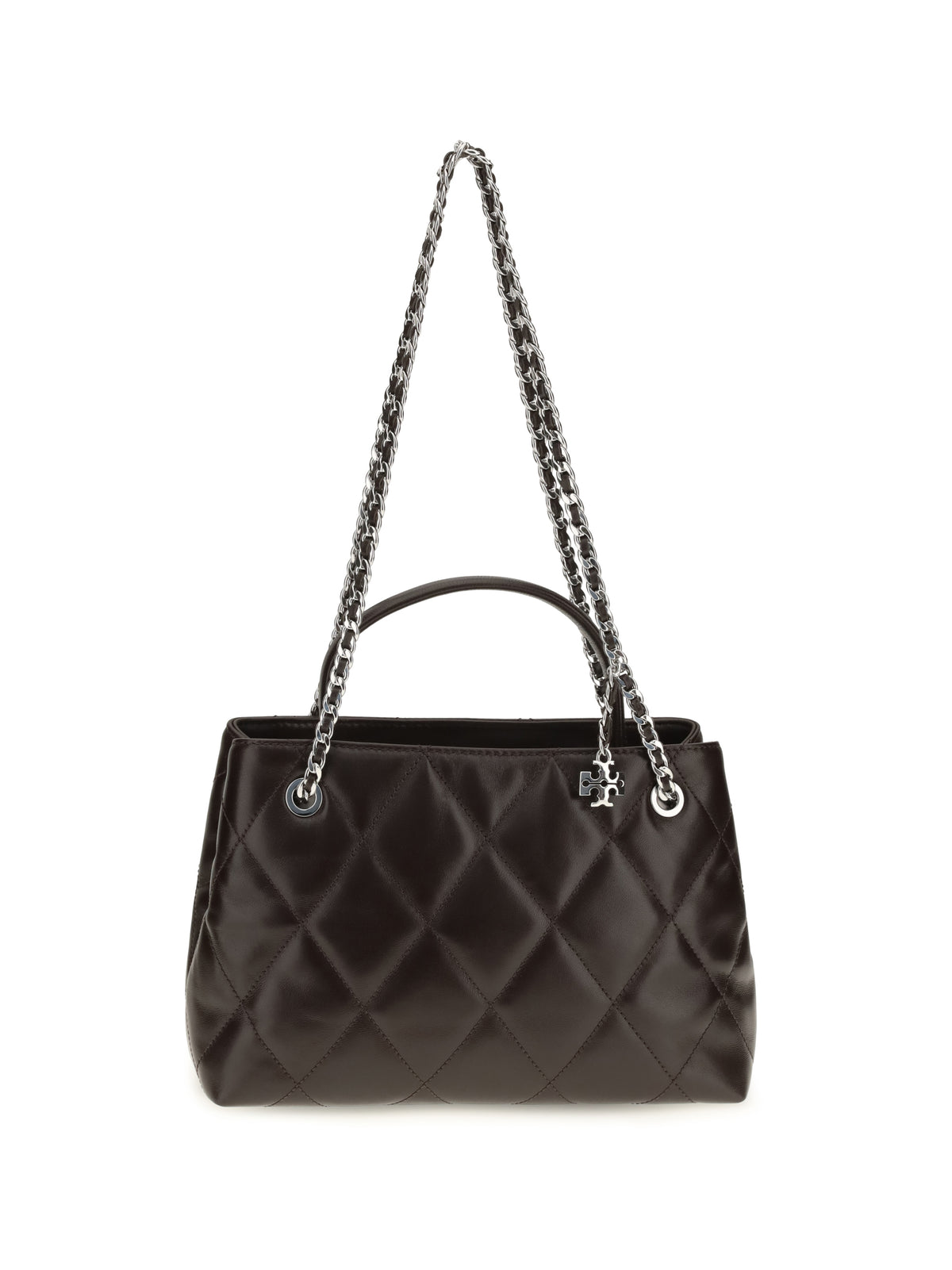 Tory Burch Small Fleming leather Tote Bag - Cocoa