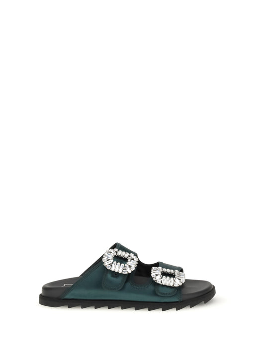 ROGER VIVIER Slidy Viv Sandals with strass