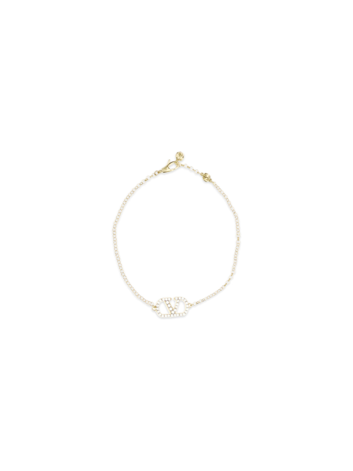 Valentino Garavani VLogo Signature Bracelet in metal and Swarovski® crystals - Gold/Crystal