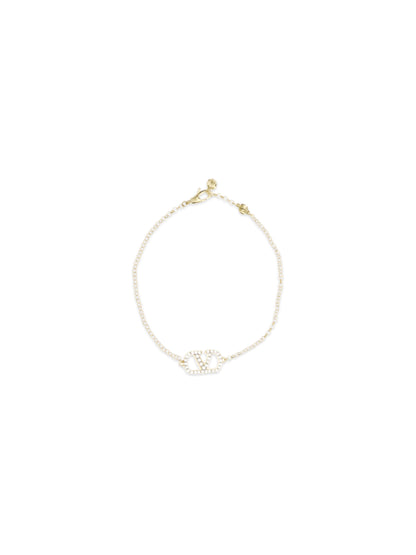 Valentino Garavani VLogo Signature Bracelet in metal and Swarovski® crystals - Gold/Crystal