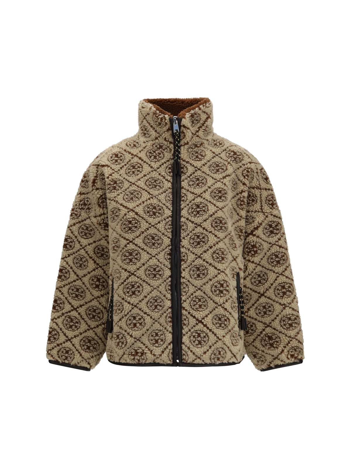 Tory Burch T Monogram Fleece Jacket - Oatmeal