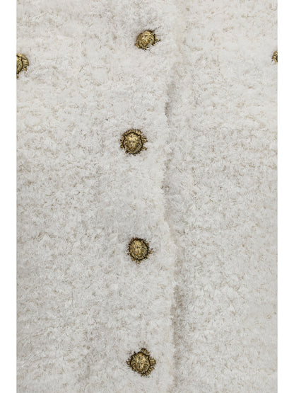 BALMAIN Tweed Plumetis Cardigan