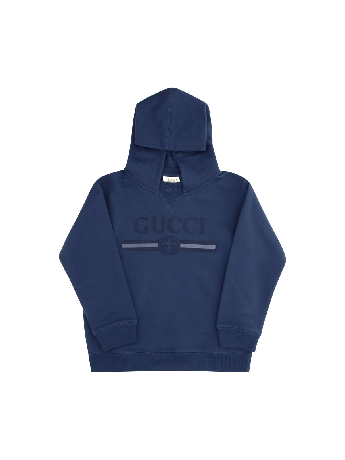 Gucci Cotton Hooded Sweatshirt with print for Boy - Brilliant Petroleum