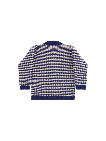 Gucci Striped wool Cardigan with Mr. Happy for Boy - Ocean Night/Ivory
