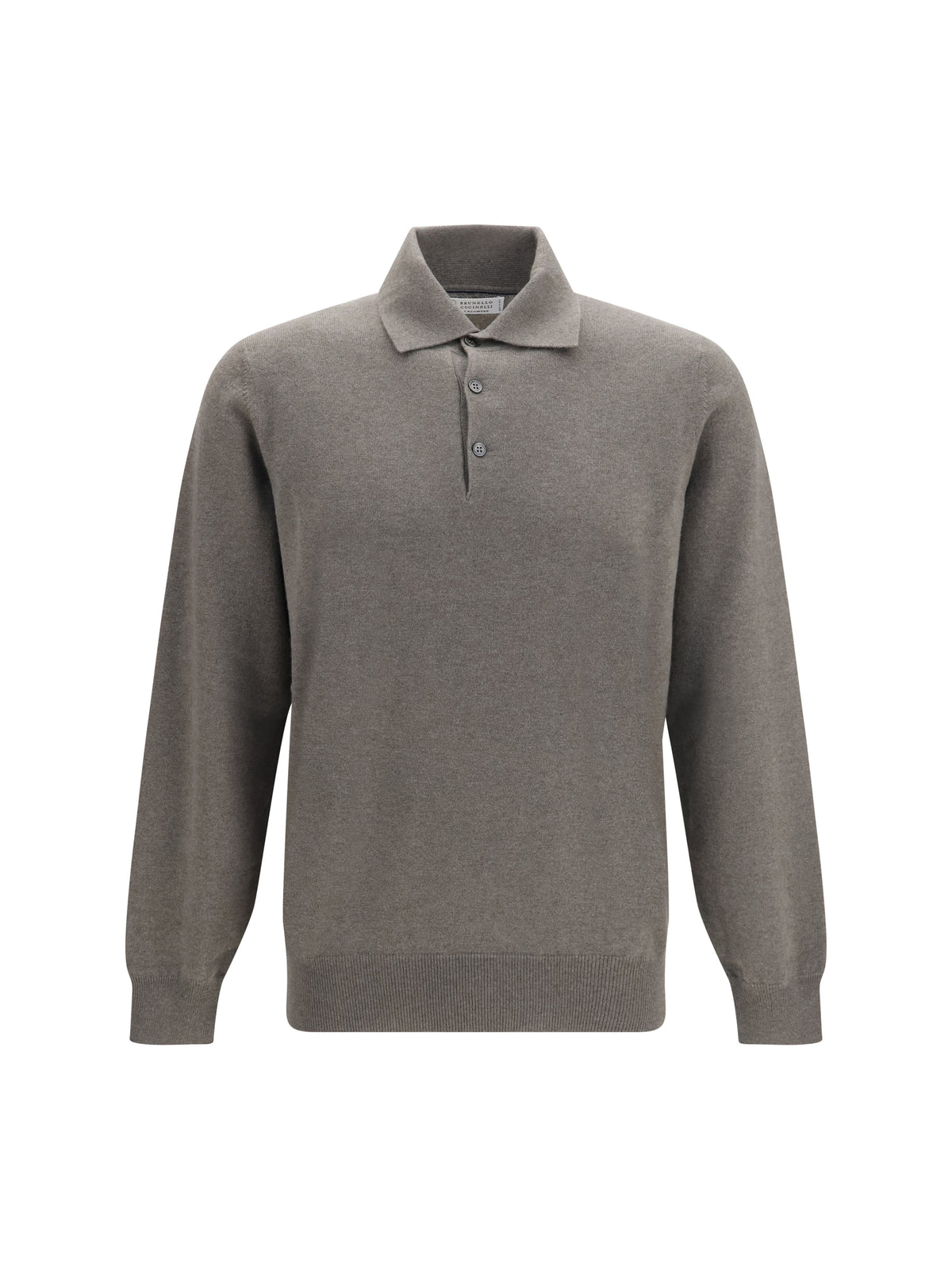 Brunello Cucinelli Cashmere knit Polo - Army Washed+Ciottolo