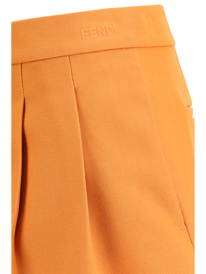 Fendi Grain de Poudre wool Shorts - Rhum-26