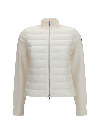 Moncler Quilted Knit Cardigan - White