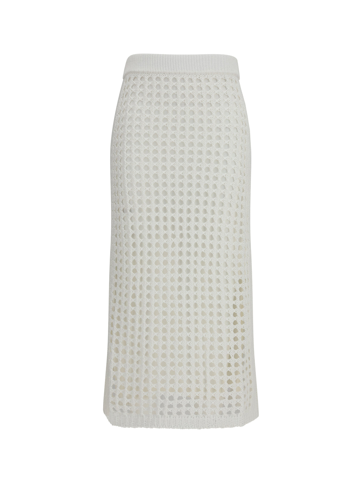 Max Mara Pure Cotton mesh Skirt - White Ottico