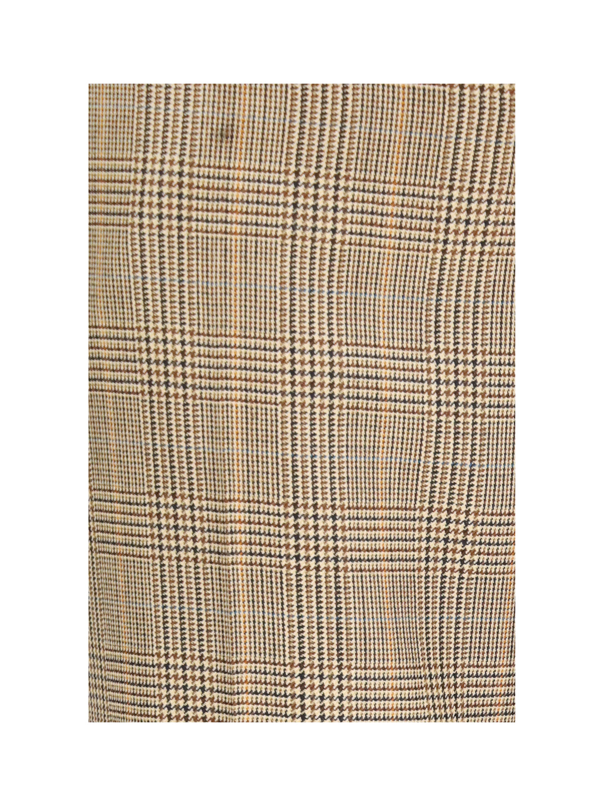 Saint Laurent Prince of Wales Houndstooth Wool Flared Pants - Beige Marron Marine