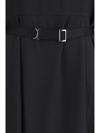 Prada Wool and silk midi Dress - Black