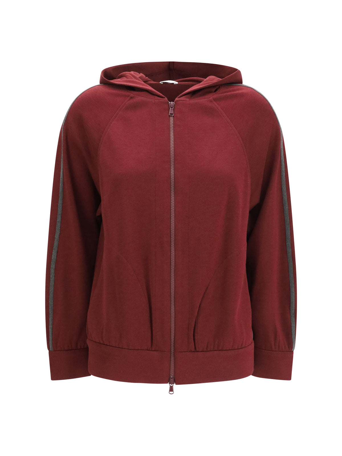 Brunello Cucinelli Long-sleeve zip Hoodie - Cabernet