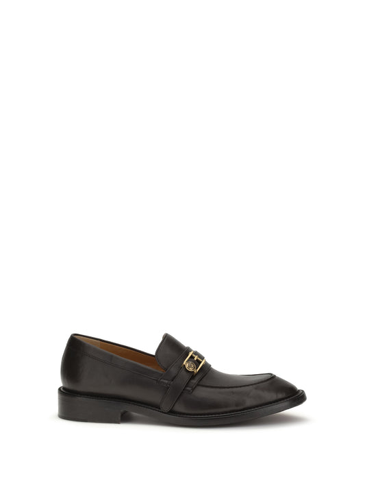 VERSACE Leather Loafers with Medusa accessory