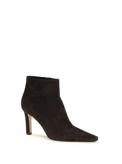 The Row Squared Toe nappa leather ankle Boots - Lacquer Brown