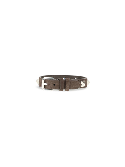Valentino Garavani Rockstud leather Bracelet - Testa Di Moro