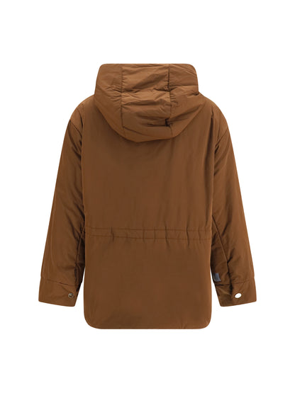 Max Mara The Cube Reversible padded Parka in radzmir and water repellent canvas - Dark Honey