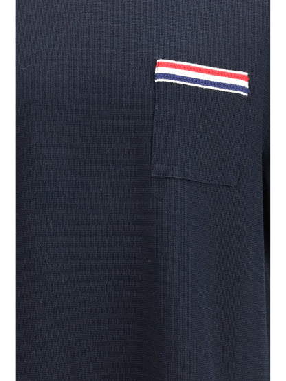 THOM BROWNE Short-sleeve cotton-linen T-shirt