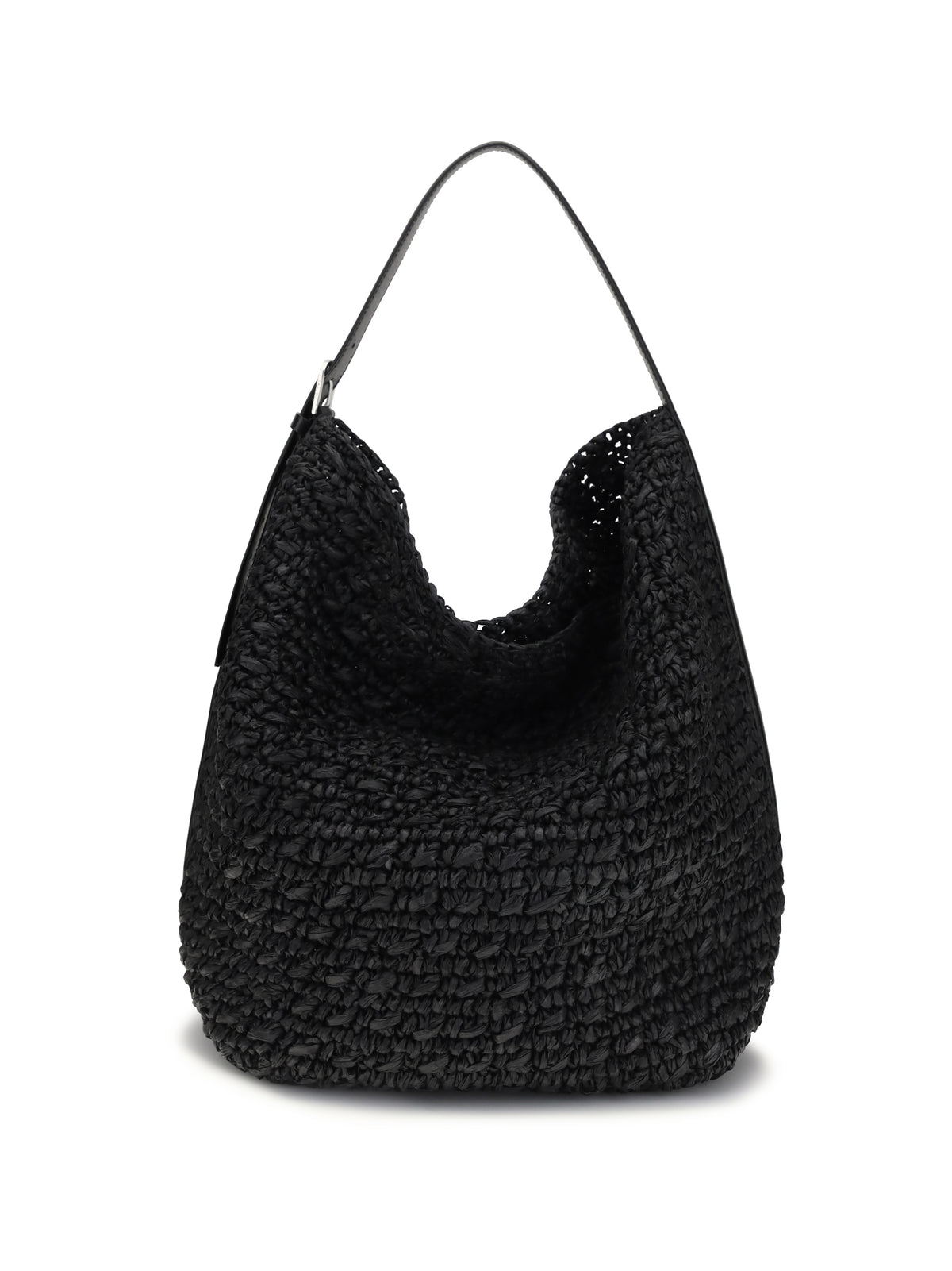 Toteme Paper raffia Tote Shoulder Bag - Black