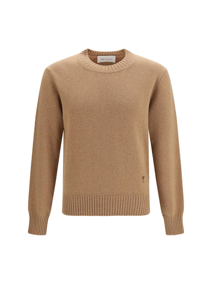 Ami Paris Cashmere and wool blend Sweater - Camel