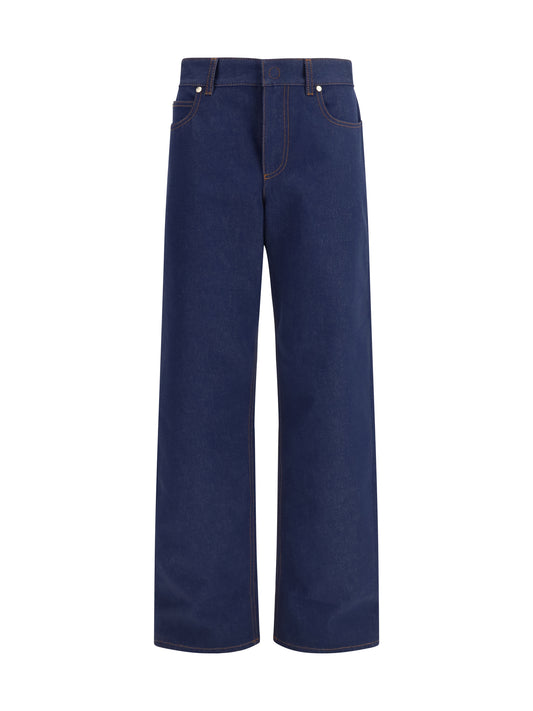 FENDI Five-pocket straight cut Jeans with logo detail