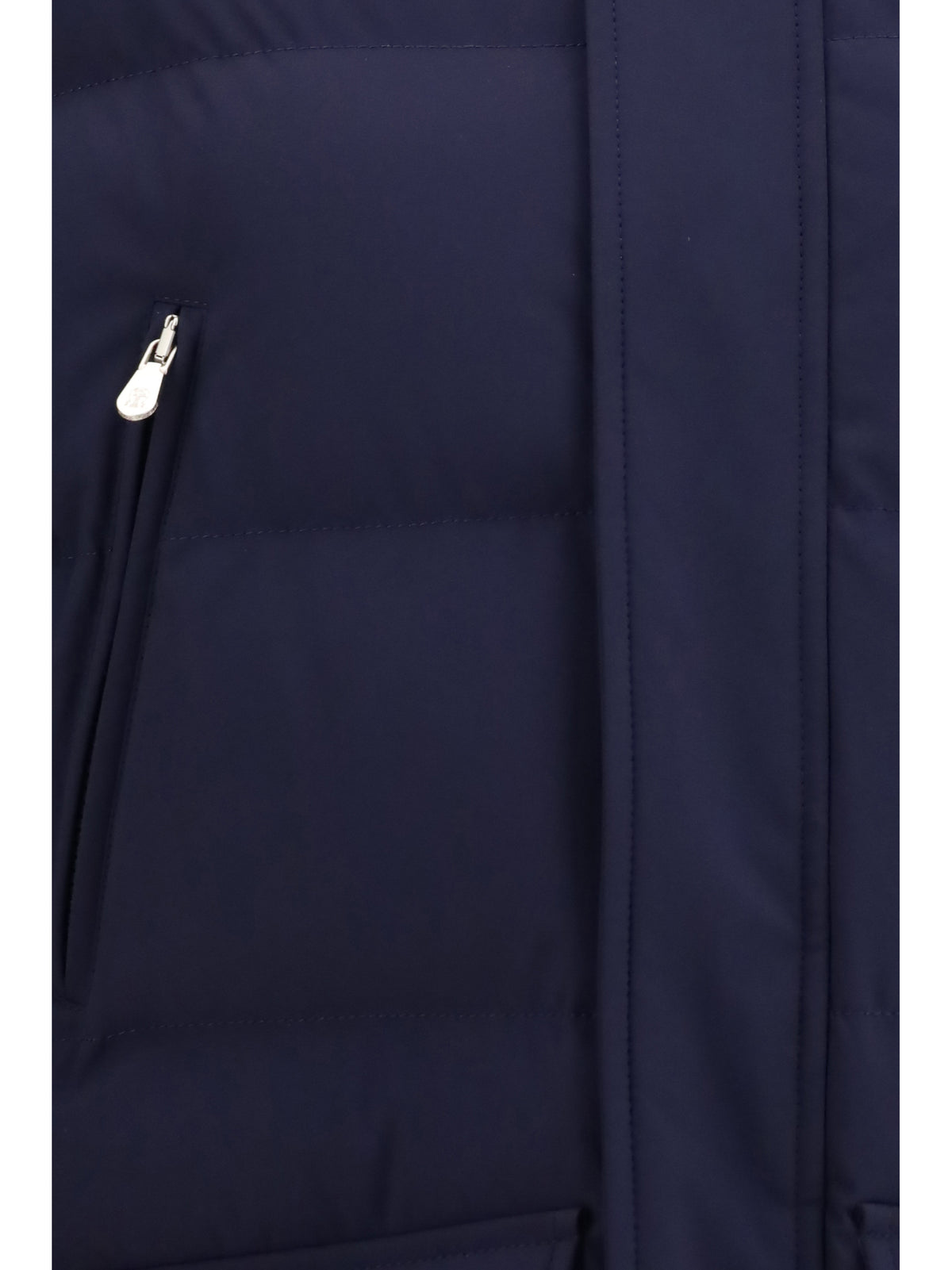 Brunello Cucinelli Nylon hooded Jacket - Cobalto+Piombo
