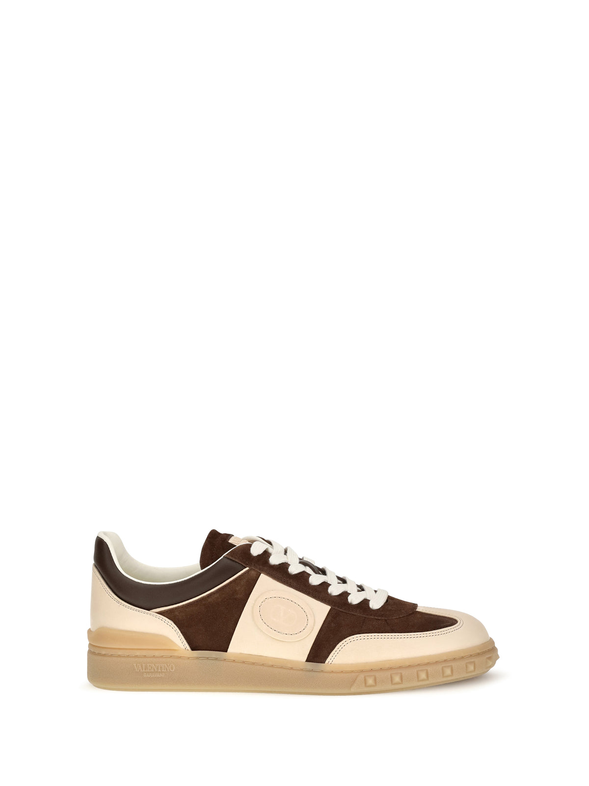 Valentino Garavani Upvillage suede and nappa calfskin Sneakers - Bark Brown/Bark Brown/Betulla/Betulla/Am