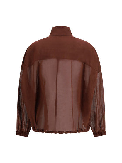 Brunello Cucinelli Cotton organza Shirt - Mulberry