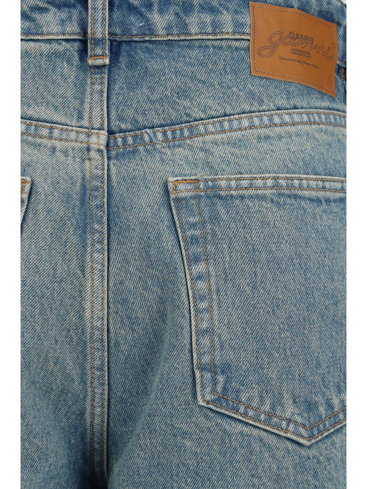 Ganni Stary rigid denim Jeans - Mid Blue Vintage