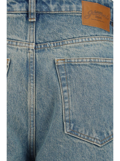 Ganni Stary rigid denim Jeans - Mid Blue Vintage
