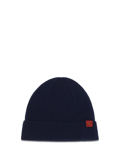 Kiton Wool Beanie Hat - Blue