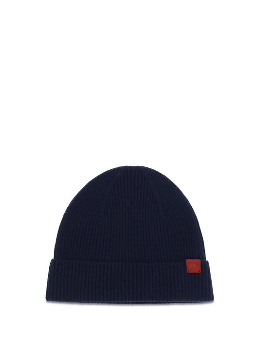 Kiton Wool Beanie Hat - Blue