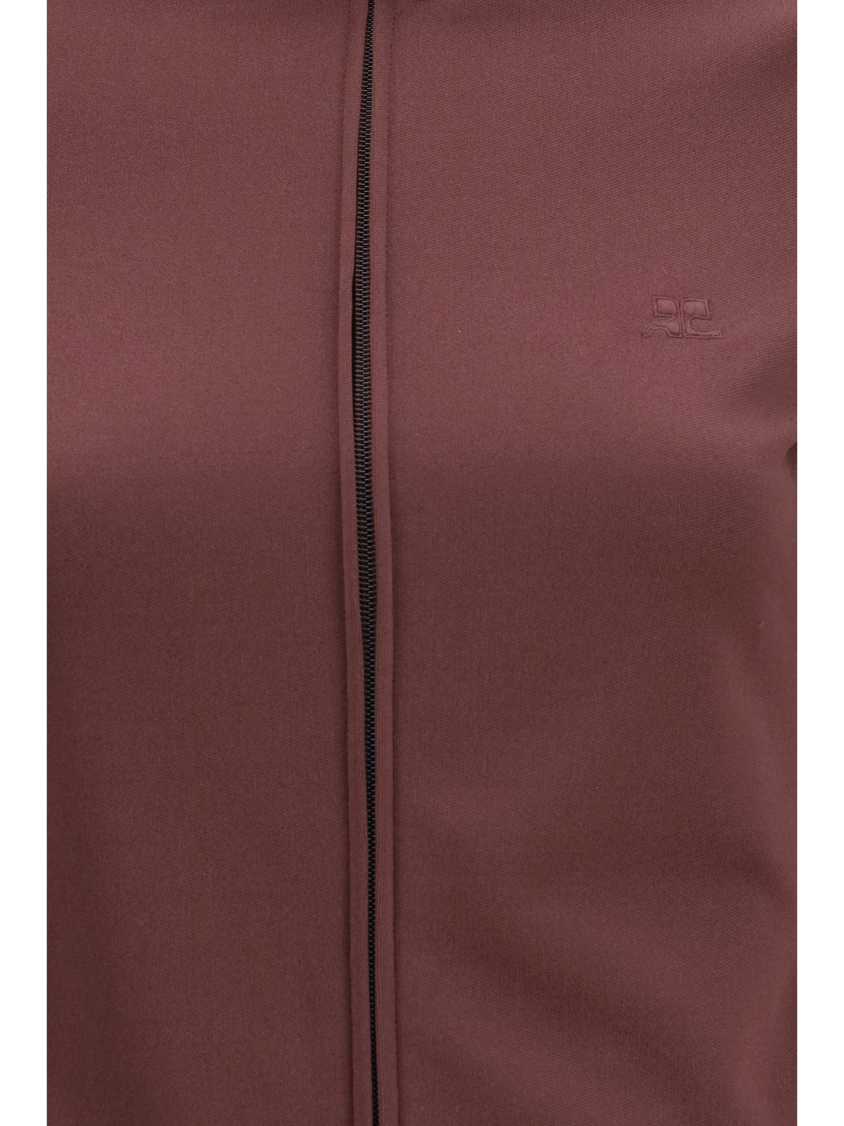Courrèges Two-tone high neck Sweatshirt - Burnt Red/Black