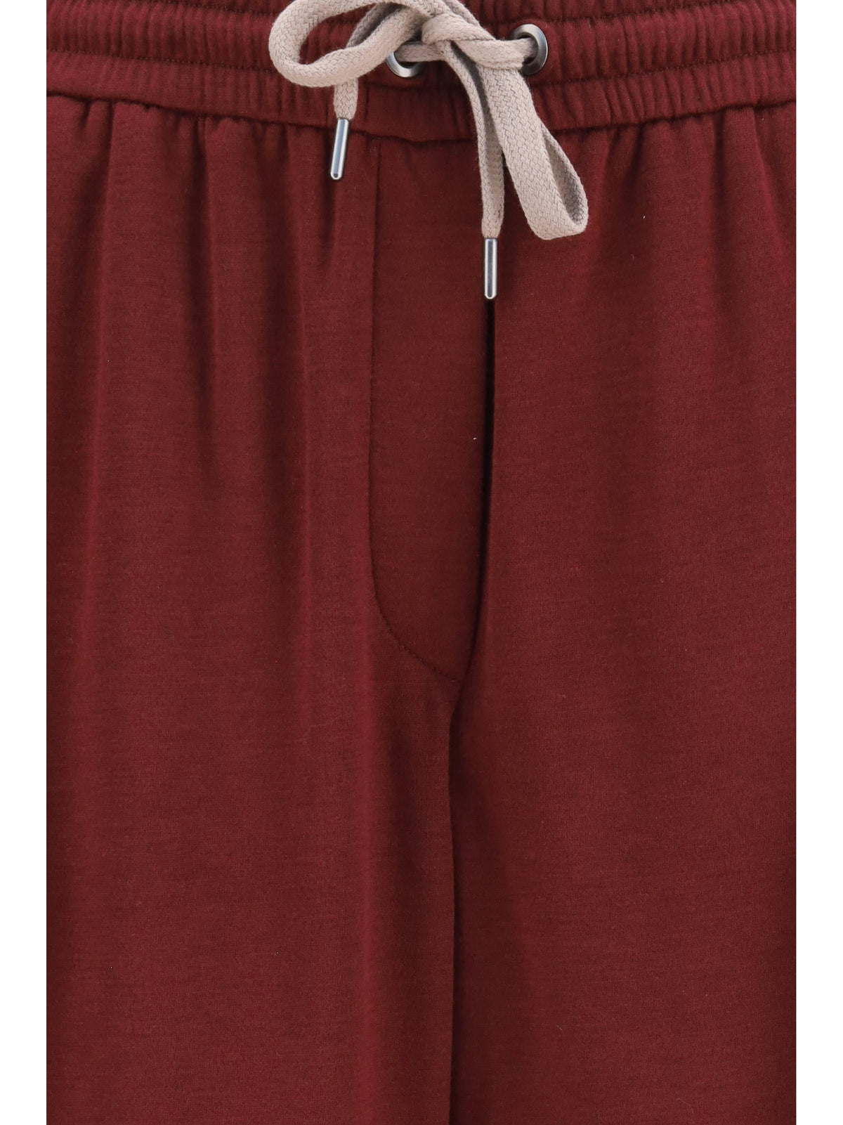 Brunello Cucinelli Cotton and silk track Pants - Cabernet