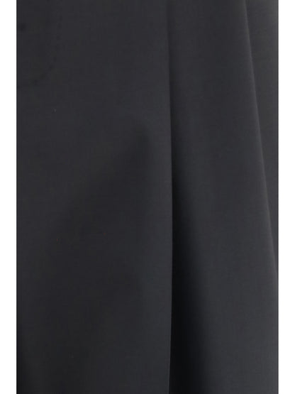Dolce & Gabbana Wide-leg wool blend tailored Pants - Black