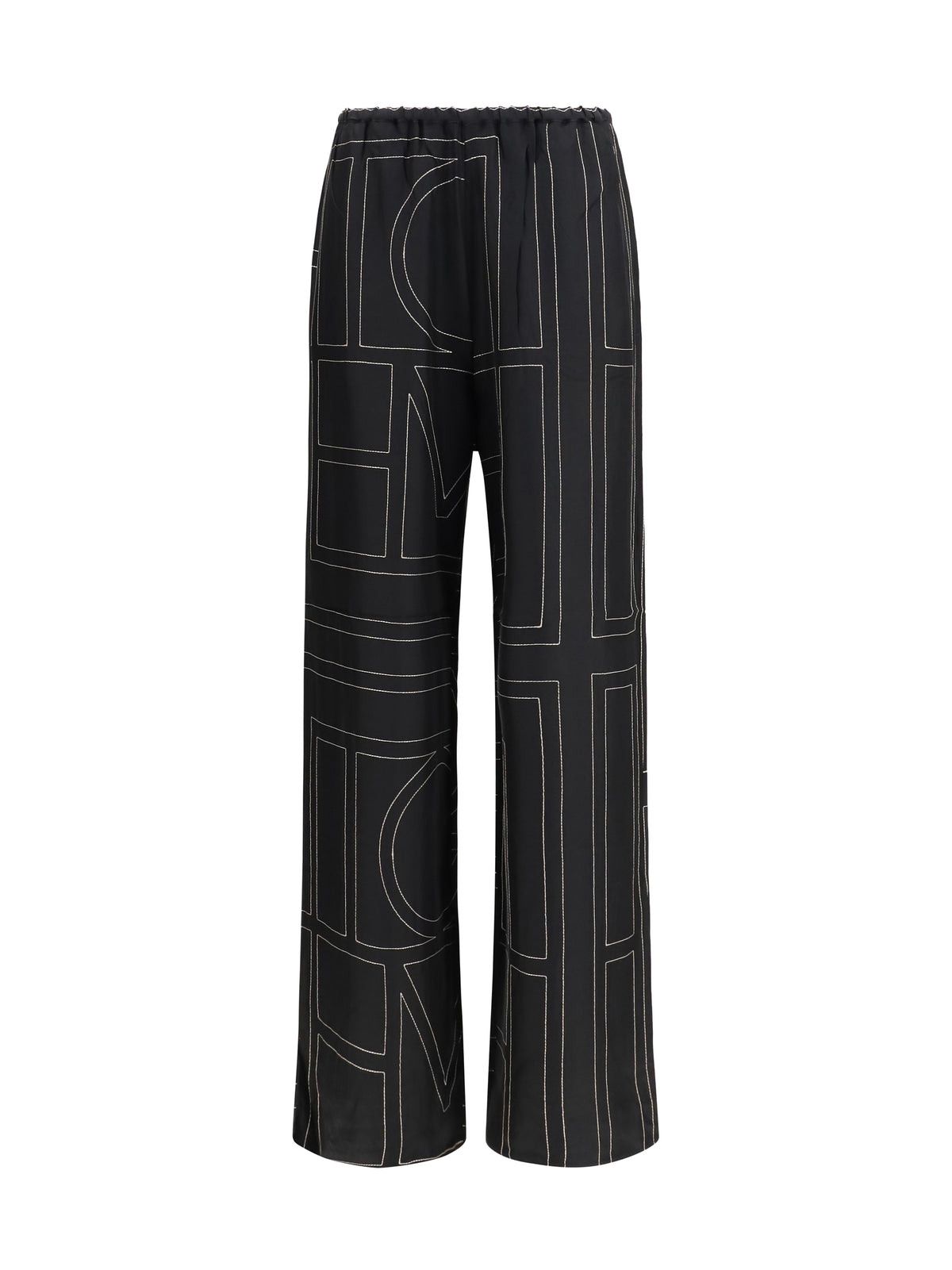 Toteme Silk monogram Pants - Black