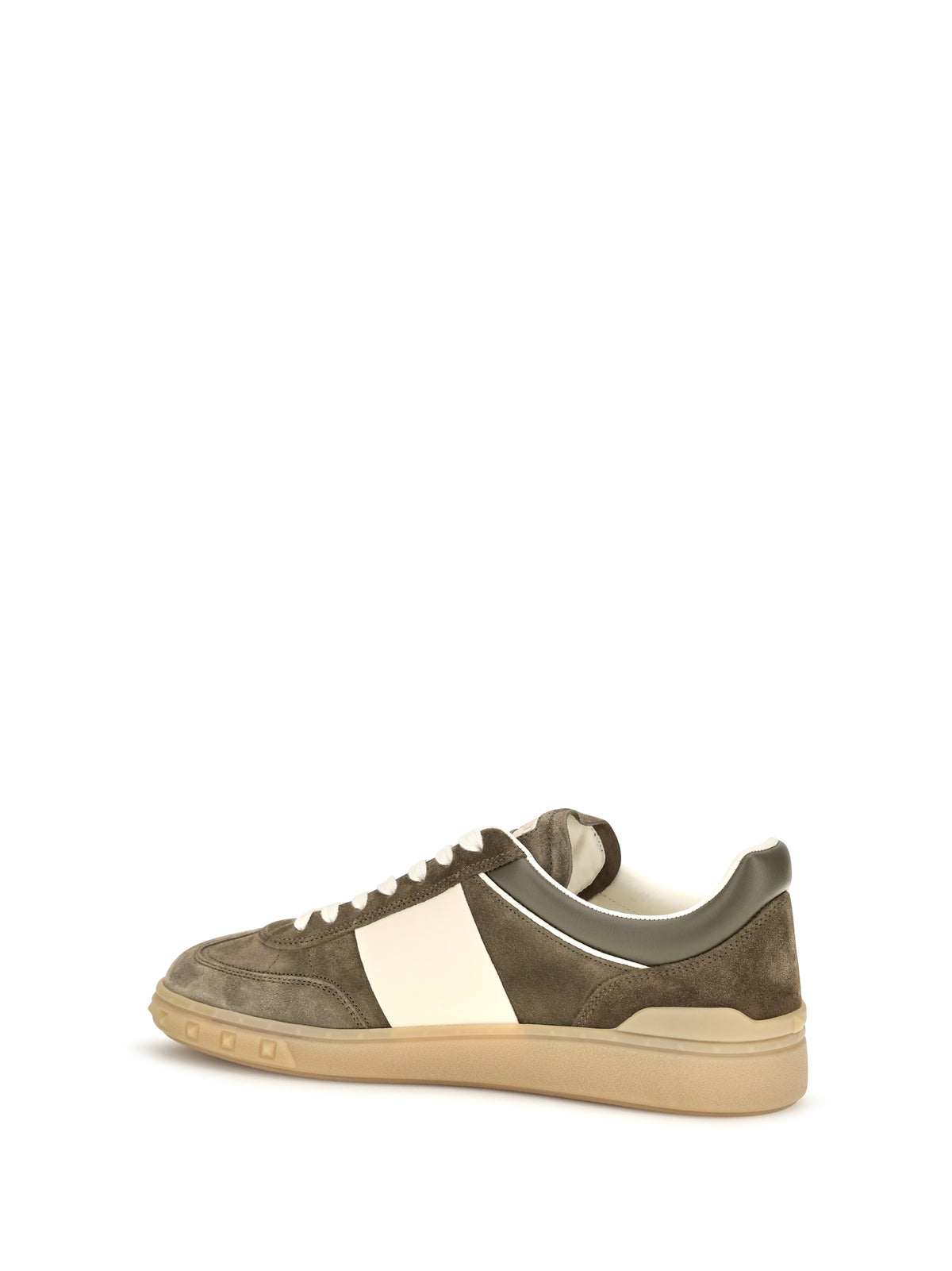 Valentino Garavani Low Top Upvillage Sneakers in suede split leather and nappa calfskin - Army Green/Army Green-Glace/Glace/Ambra